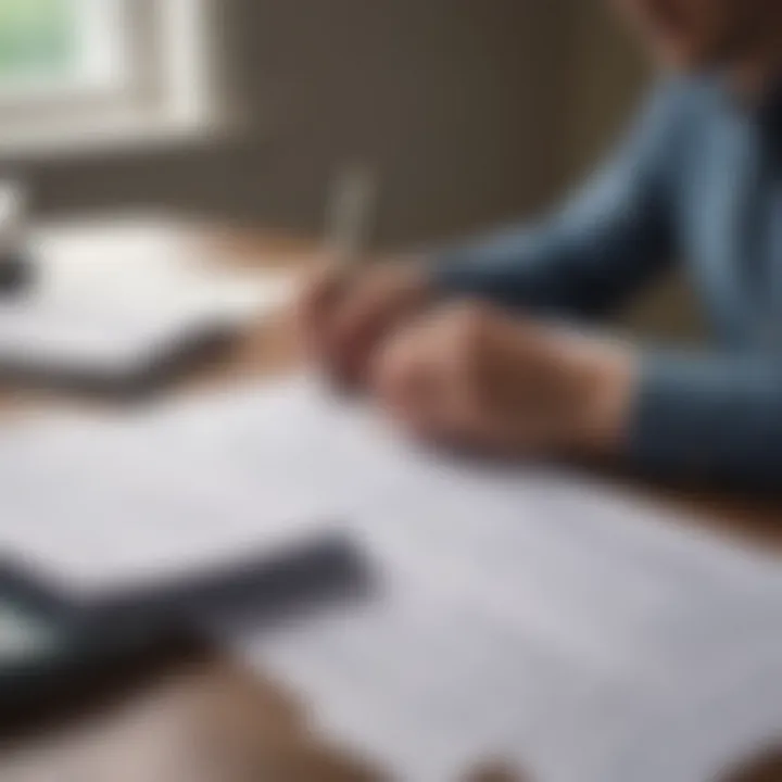 Person contemplating estate planning with documents on the table