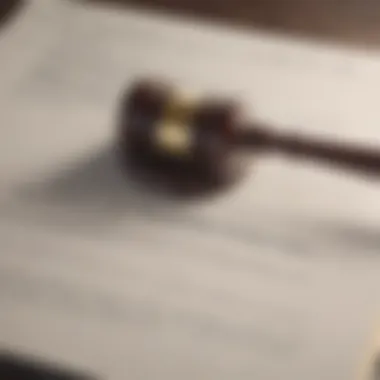 Close-up of a gavel on a legal book