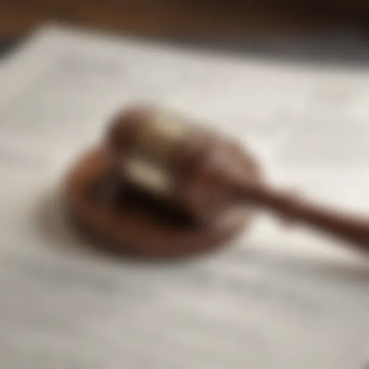 A close-up of a gavel resting on a legal textbook.