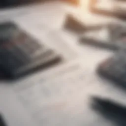 A calculator and financial documents representing loan calculations