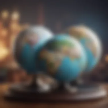 A globe highlighting multiple countries, emphasizing global citizenship.