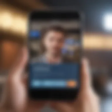 Personalization in Banking A smartphone displaying personalized banking options.