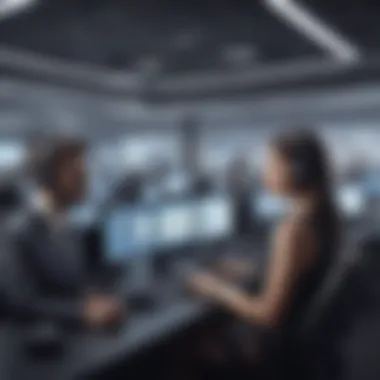 Innovative Call Centre Technology A modern call centre with advanced technology and organized workstations