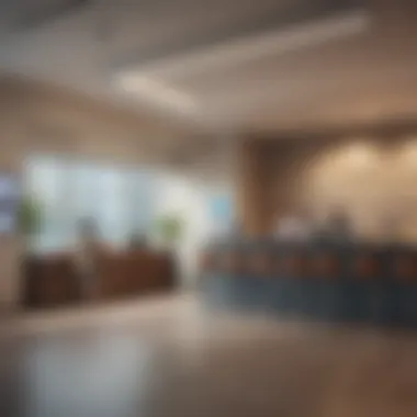 Modern Banking Experience A modern bank branch interior showcasing customer service