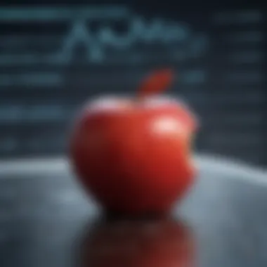 Apple logo with financial data