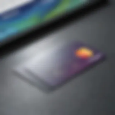 A close-up of a PayPal debit card with an online shopping interface in the background