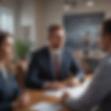 Consulting with Bank Representatives Customer consulting with a bank representative