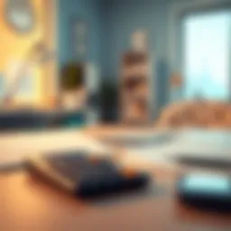 A serene workspace with financial documents and a calculator
