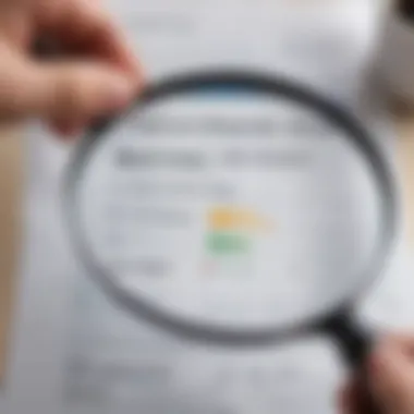 A person reviewing their credit report with a magnifying glass, highlighting inaccuracies.