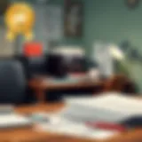 An organized workspace with tax documents neatly arranged